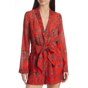 L'AGENCE Arabell Paisley Tie-Waist - Size 6